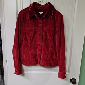 J. Jill Red Corduroy Jacket Medium